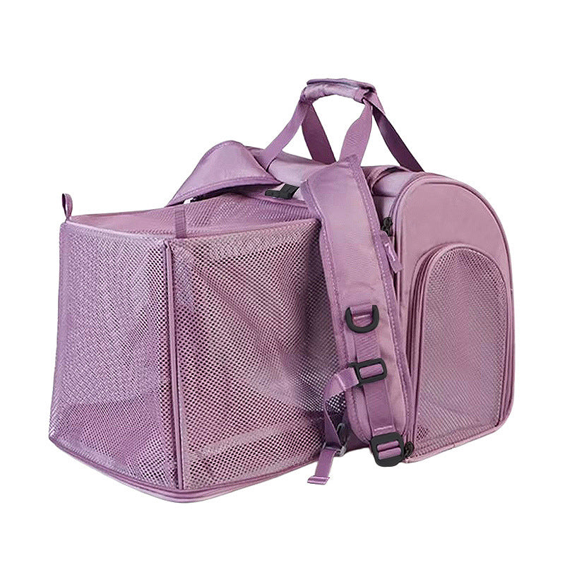 Sac à dos portatif pour animaux de compagnie à deux épaules extensibles pour les sorties