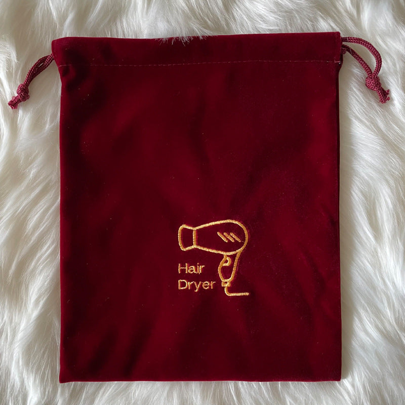 Home Hôtel Flocked tissu sèche cheveux sac de stockage