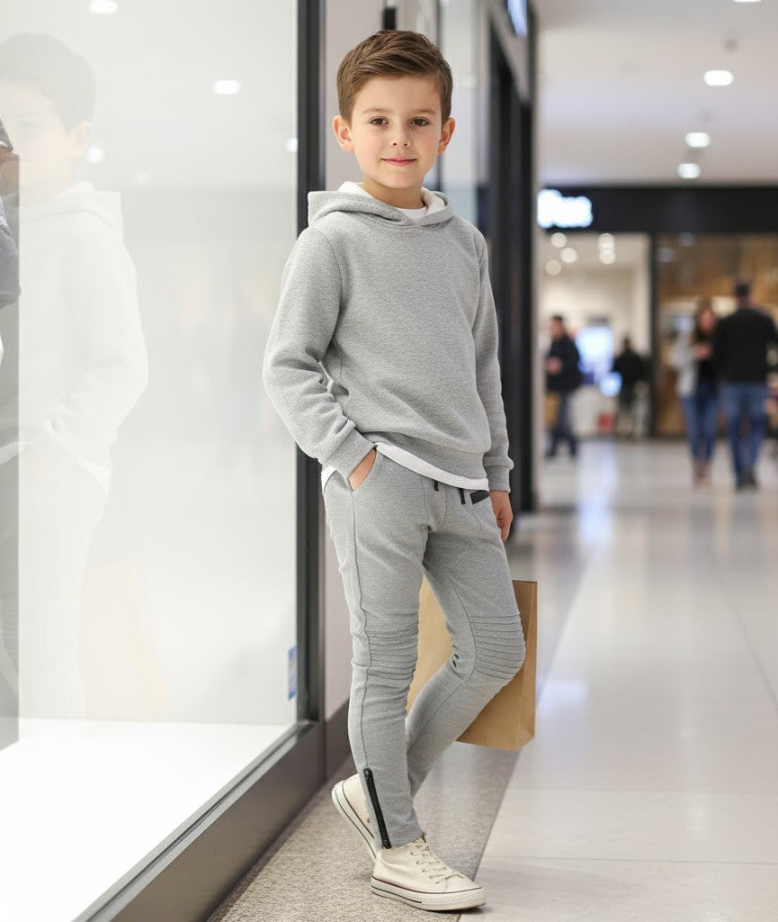 Garçons Slim Fit Gris Pantalon d'école Enfants Smart Casual Pantalon élastique taille 6-12Y