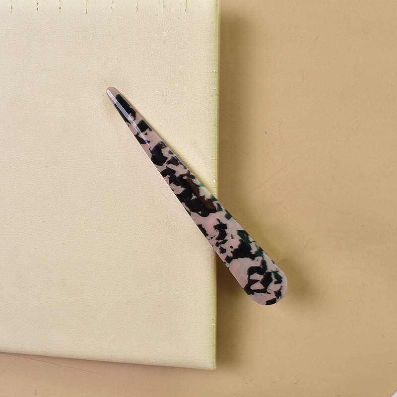 Ornement Style coréen Barrettes acryliques Tweezers Large Ox Horn Hairclip Version française Gri