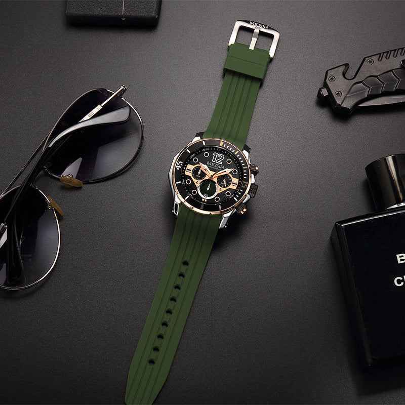 Multifunctional Timing Luminous Waterproof Silicone Sports Watch