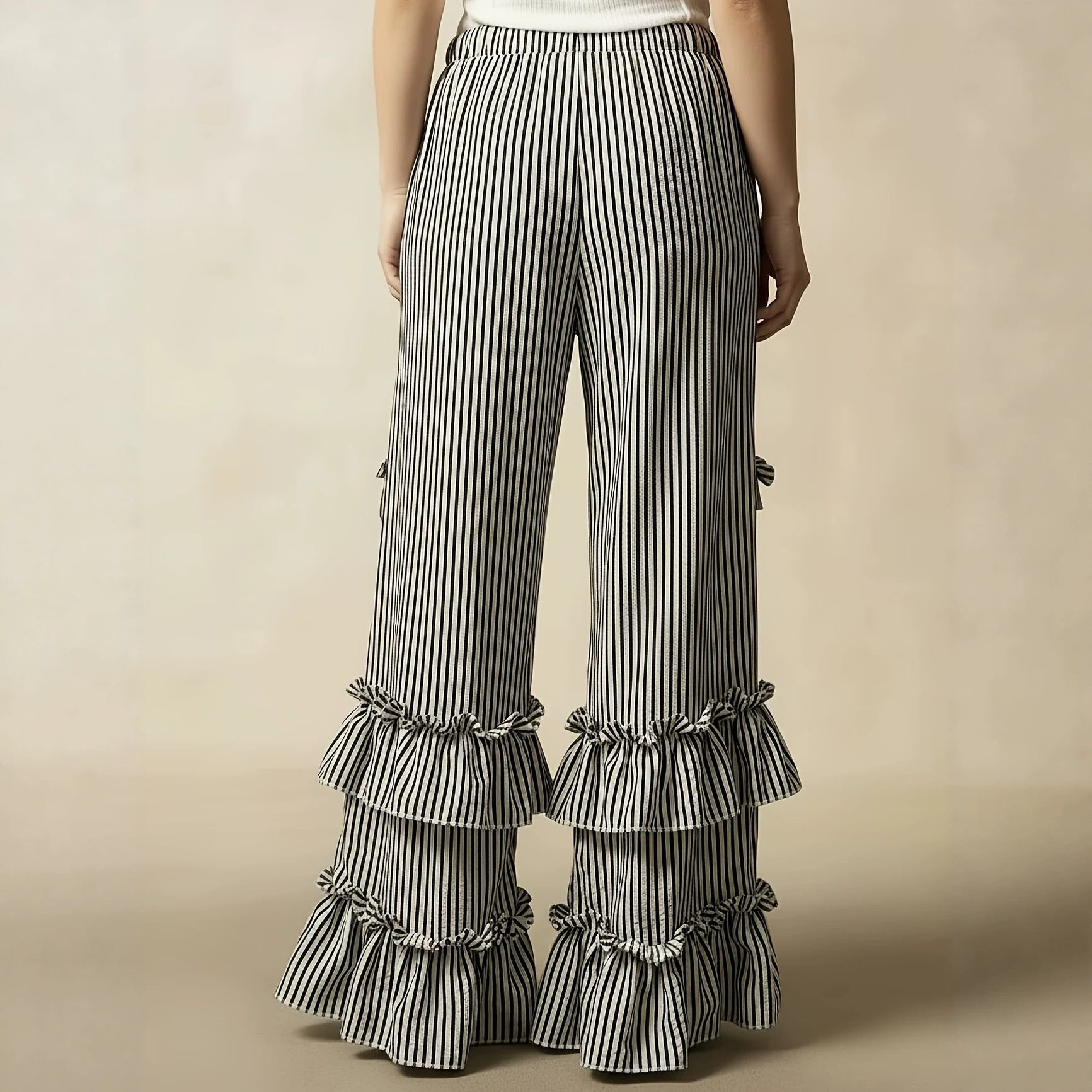 Pantalons à manches longues élastiqués pour femmes