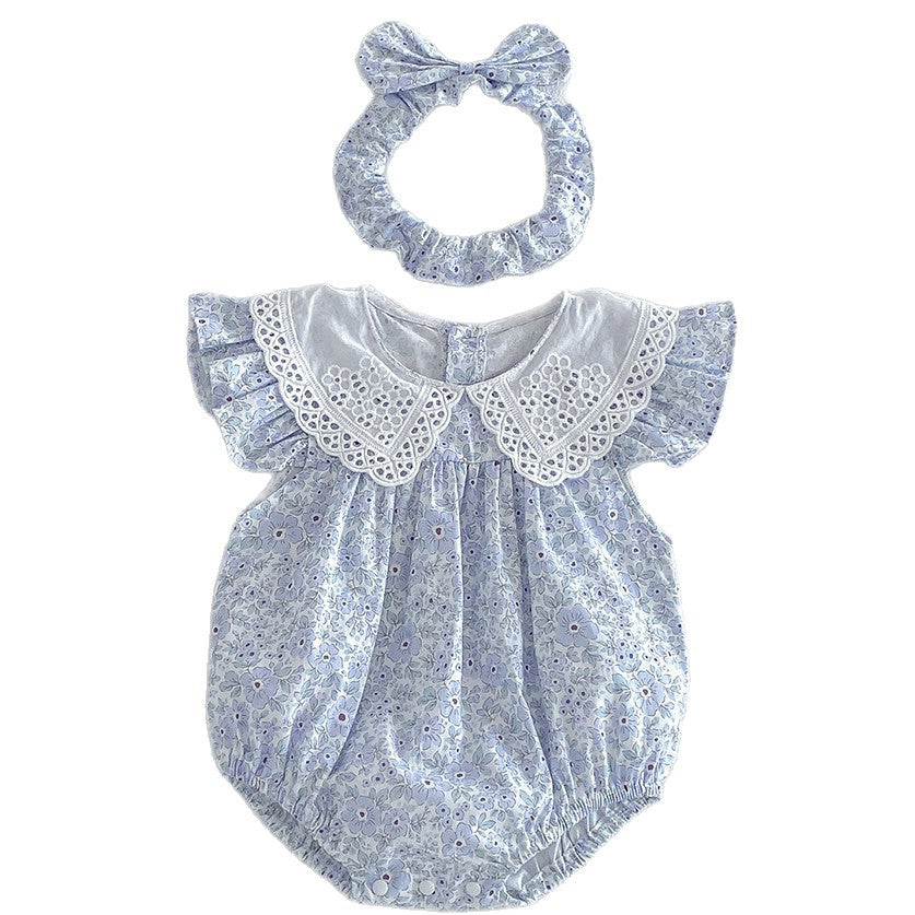 Été Légèreté Bébé Romper Fragments Floraux Été