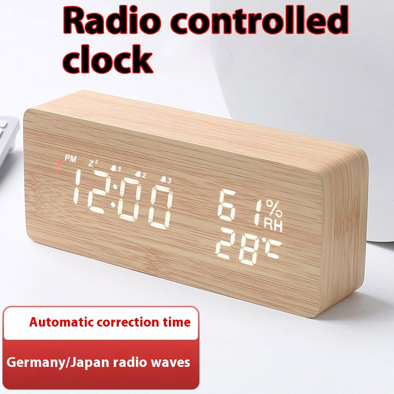 Intelligent Radio Control Clock LED bois électronique température numérique et humidité