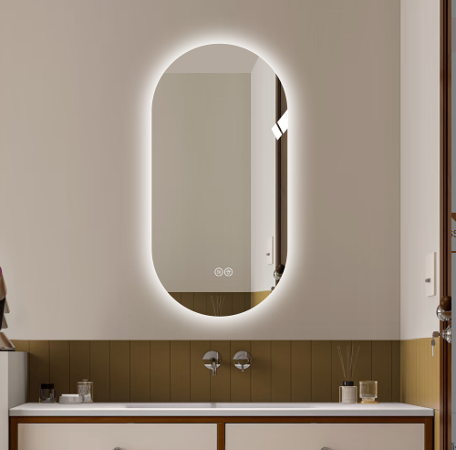 Smart mur de 48x24 pouces écran tactile LED anti-fog miroir salle de bains miroir