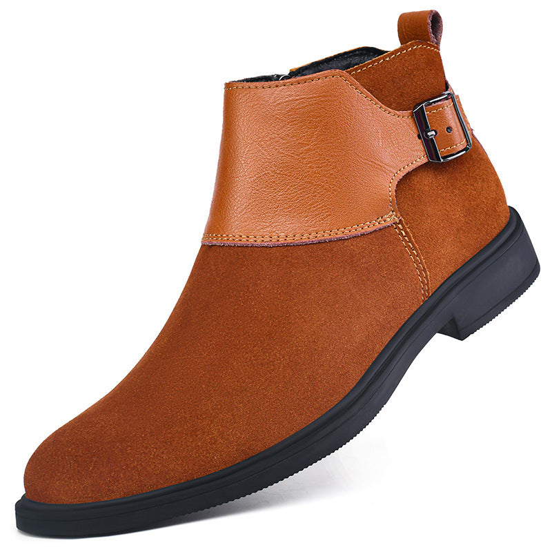 Bottes de cheville zippée en cuir de style britannique haut de gamme