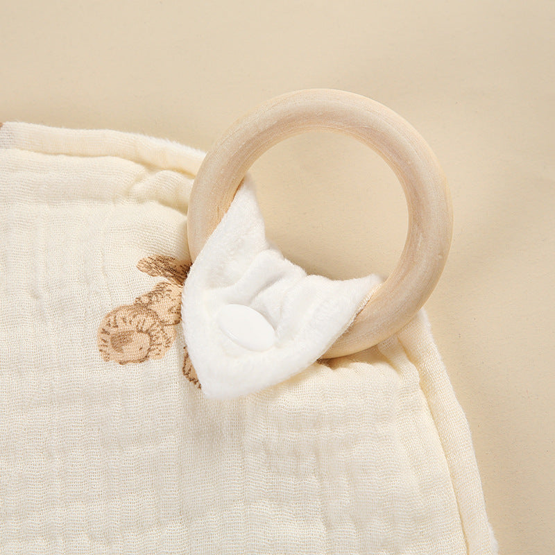 Bite anneau double couche Crêpe Serviette Saliva Baby Doll Square Serviette