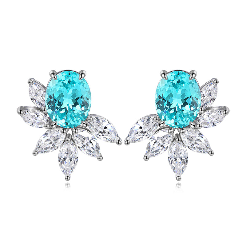 S925 Argent 7.3g Lab créé Boucles d'oreilles Gemme