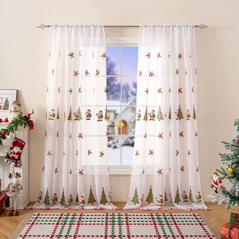 Broderie d'arbre de Noël Rideau de Noël américain