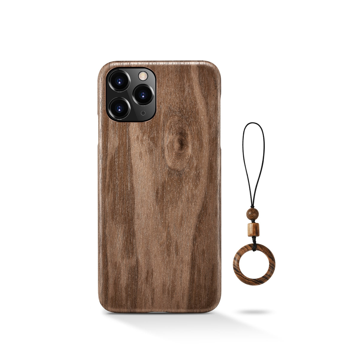 Étui téléphonique en bois broyé simple et ultra fin