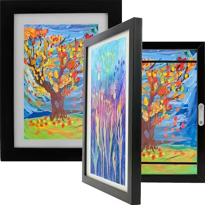 Enfants Art Frame magnétique Snap-Open peinture à l'huile Boîte de rangement Cadre photo
