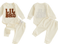 Costume de bébé en tricot de gaufre européen et américain bleu