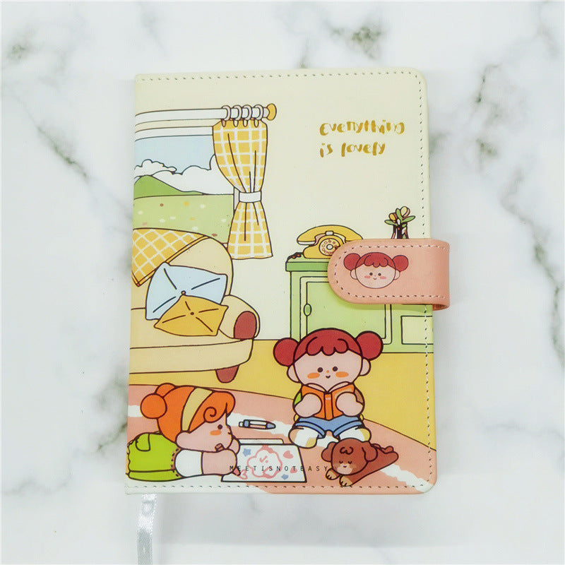 Ledger de la main mignon A5PU couleur Notepad de page