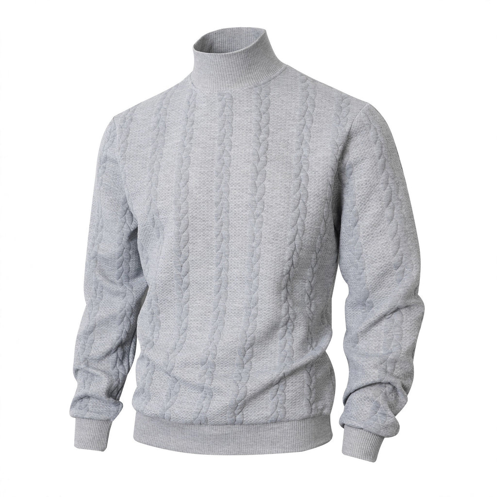 Hommes Mode Jacquard Col Tortue Chandail chaud