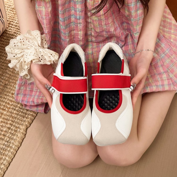 Femmes Mignon Velcro Mary Jane Chaussures Léger Versatile Ballet Chaussures Casual Pour Femmes