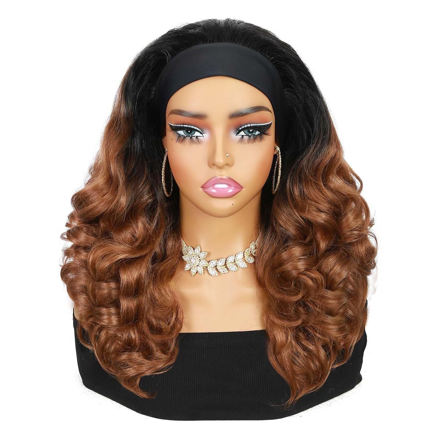 Wig bandeau naturel élégant de petites courbes