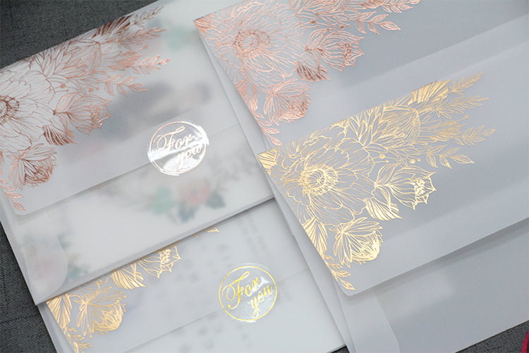 Carte d'invitation en papier d'acide sulfurique Bronzant le vernis mat