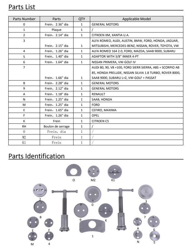 23x Ensemble d'outils de recul du vent de frein à étrier à piston de voiture universelle