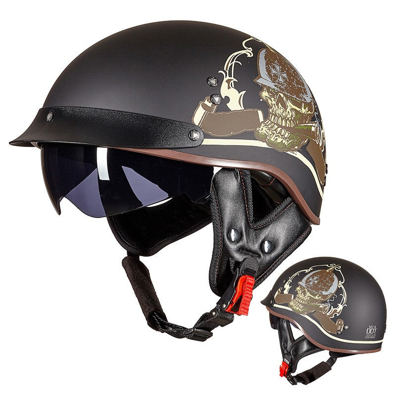 Casque respirant rétro moto