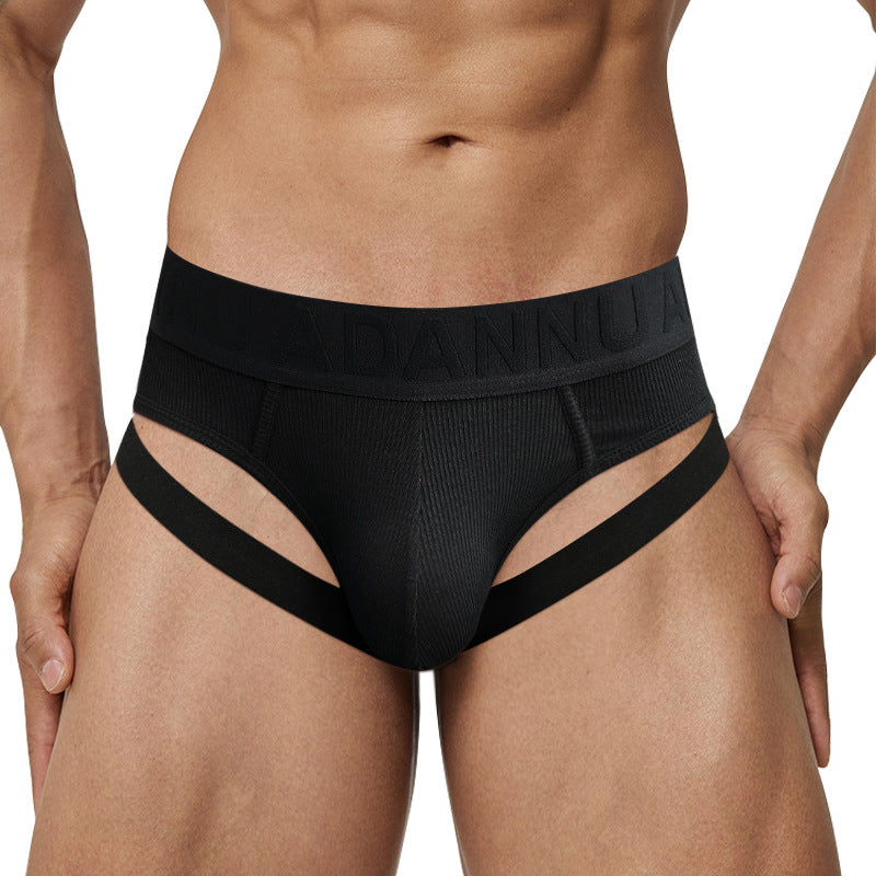 Slips respirants en coton taille basse double pour hommes