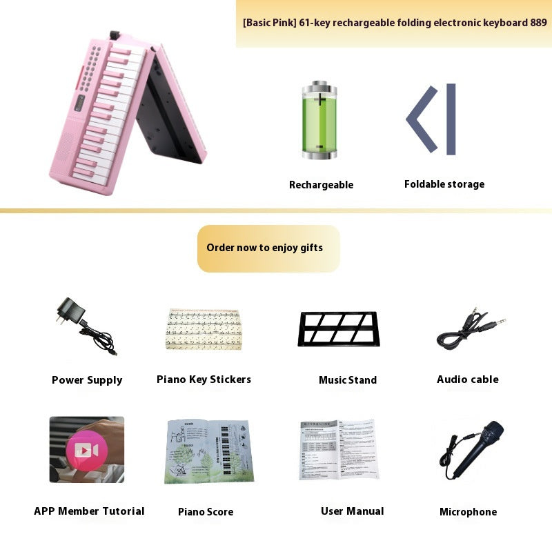 Chargement Portable Smart pliage 61 Piano à clé