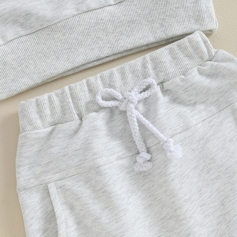 Sweatshirt et pantalons casual Ensemble de deux pièces avec des lettres brodées pour les tout-petits