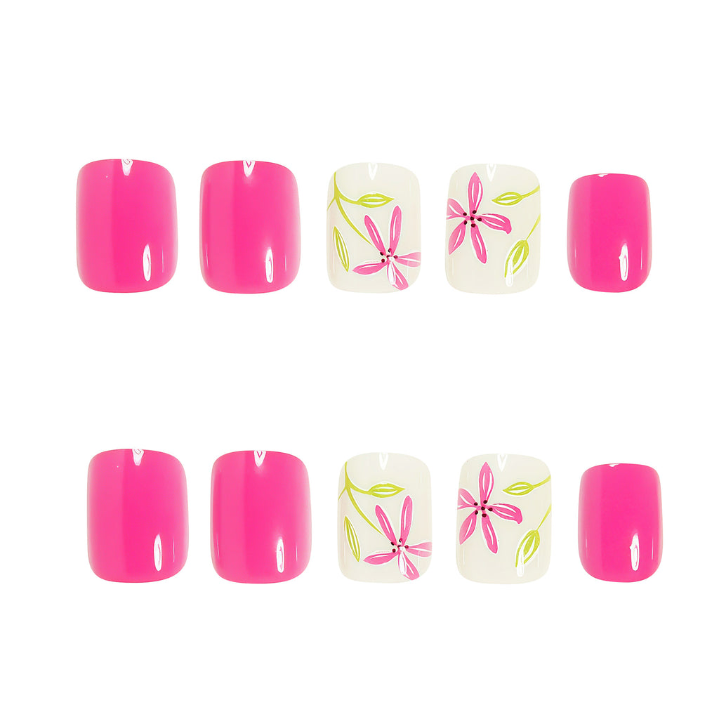 Short Shiny Minimalist Square faux ongles pour l'été