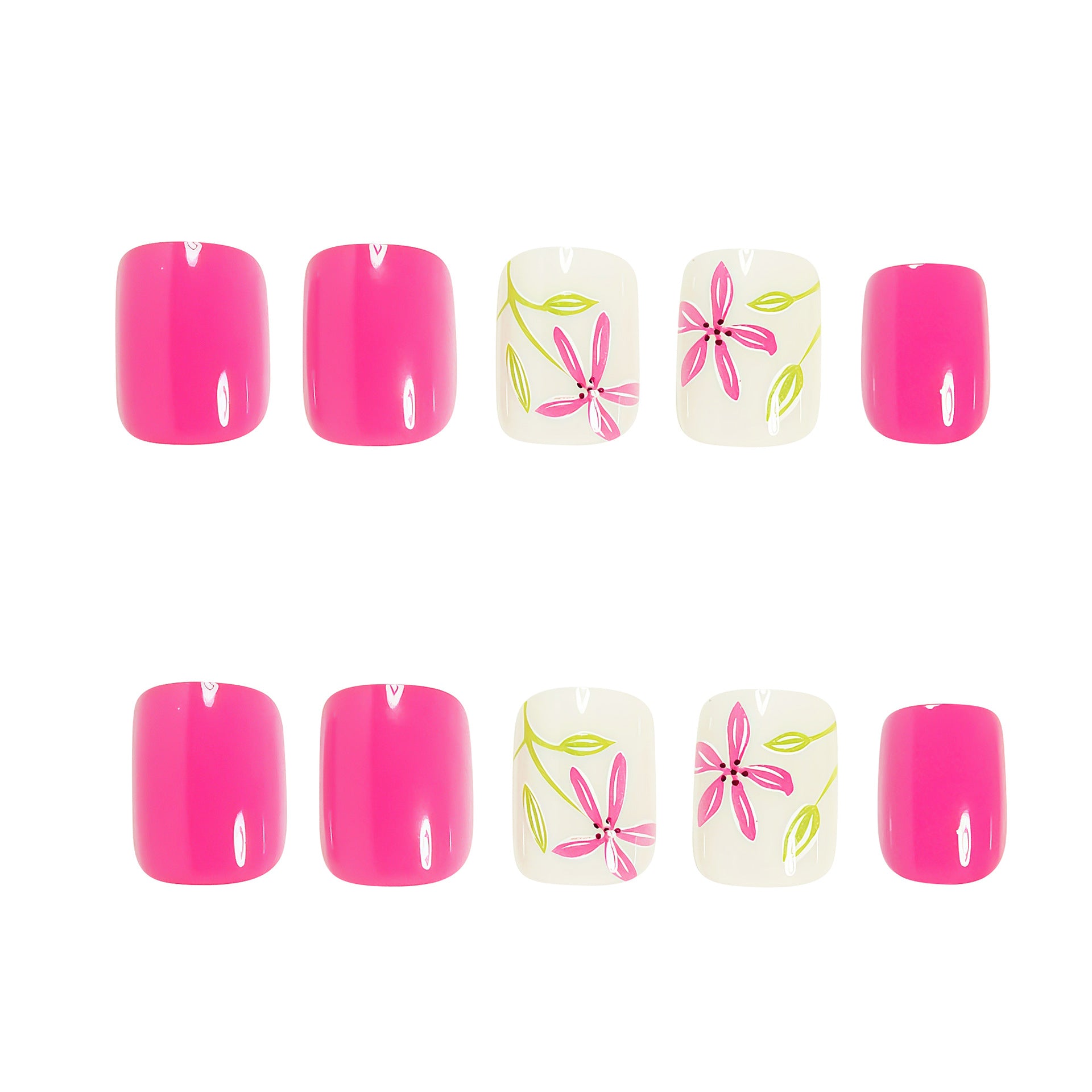 Short Shiny Minimalist Square faux ongles pour l'été