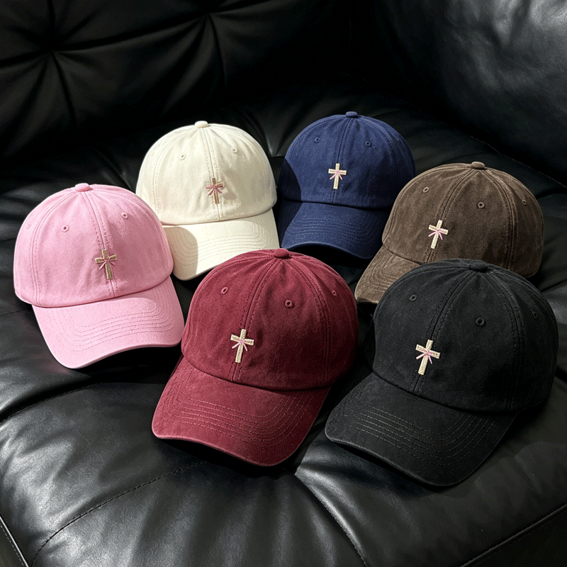Religieux Christian Cross Bow Broderie Vintage Casual Unisexe Baseball Chapeau de papa