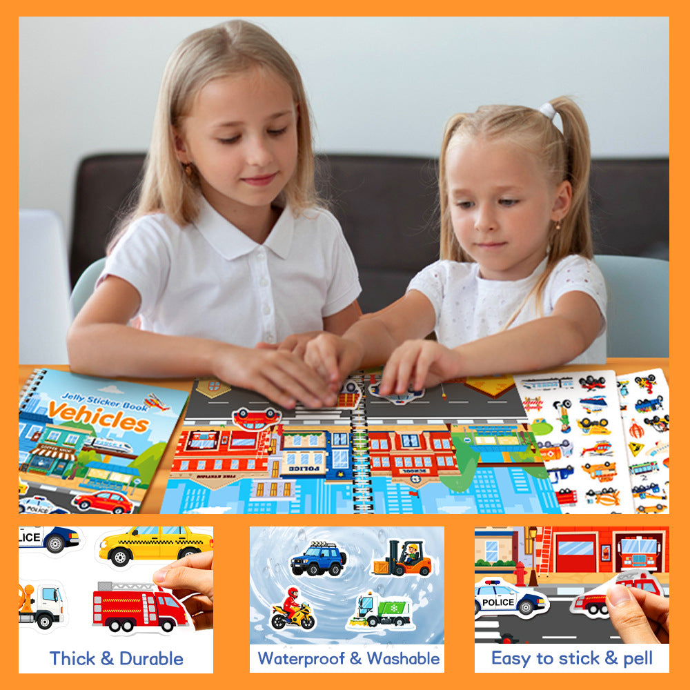 Jelly Stickers for Kids with Washable Stickers
