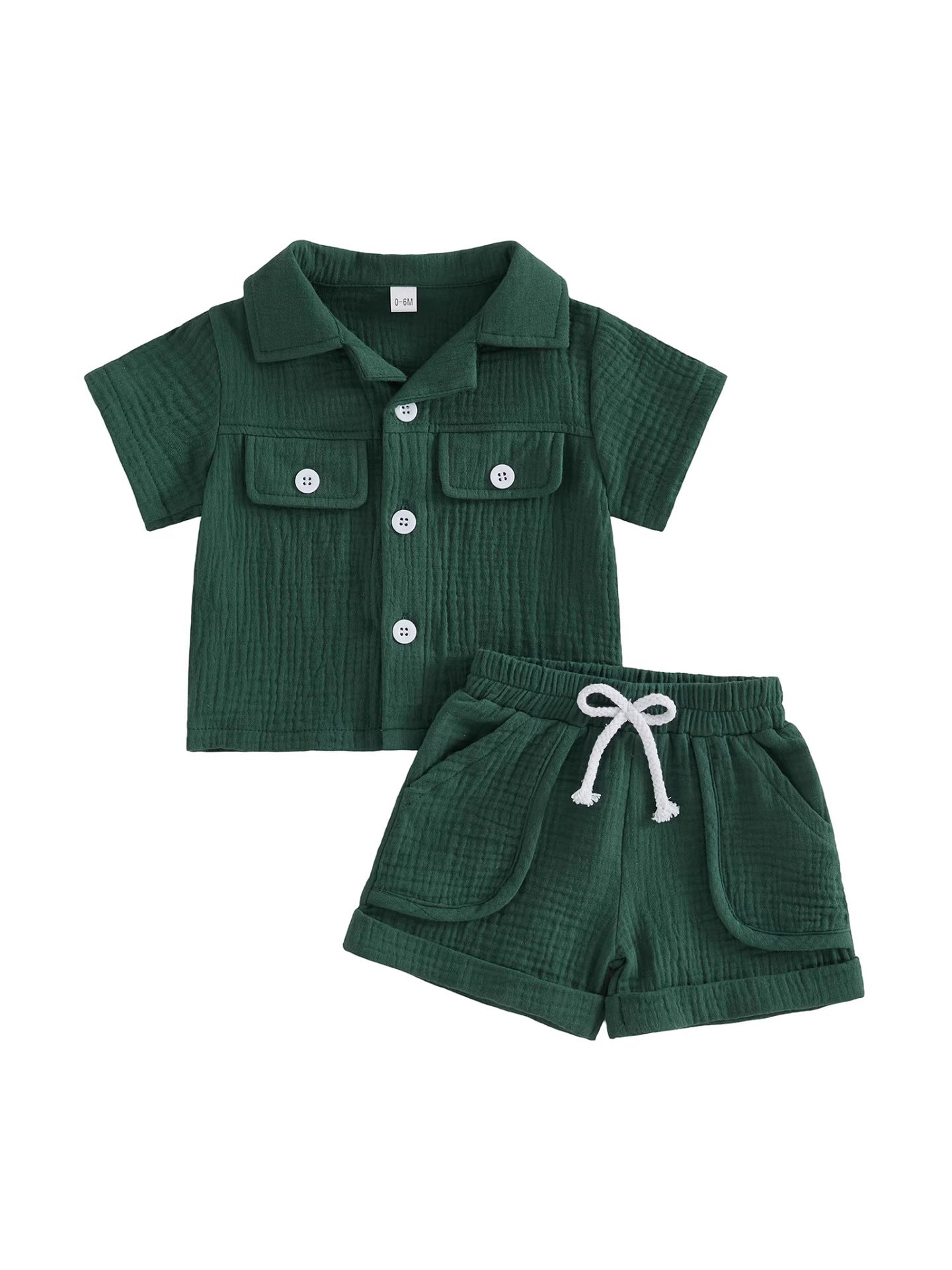 Shorts à manches courtes Set de lapel Ensemble de deux pièces