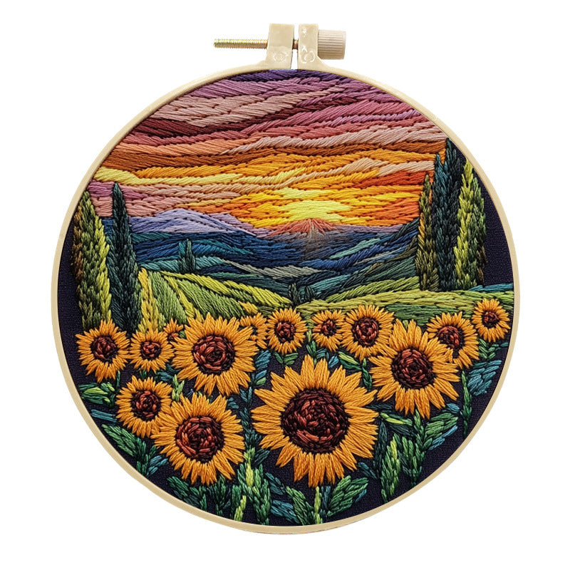 Broderie bricolage paysage tissu fait main artisanat Matériau Kit