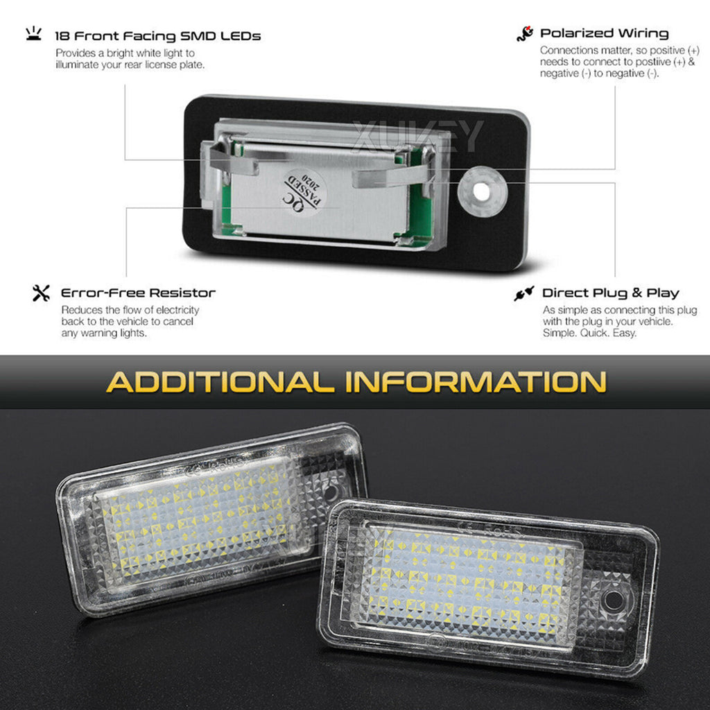 Set de 2 lumières de plaque d'immatriculation LED