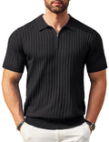 Hommes Zip-Up manches courtes Polo T-Shirt T-Shirt mode de golf casual