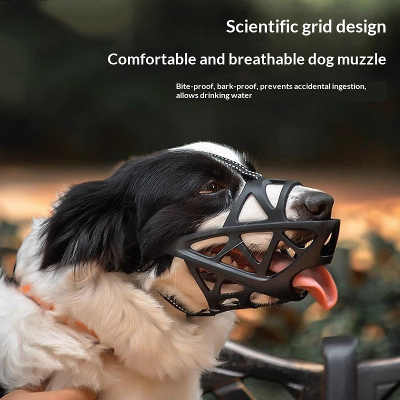 Dog Muzzle to Prevent Biting and Barking - Stop Bark Mask that Allows Drinking