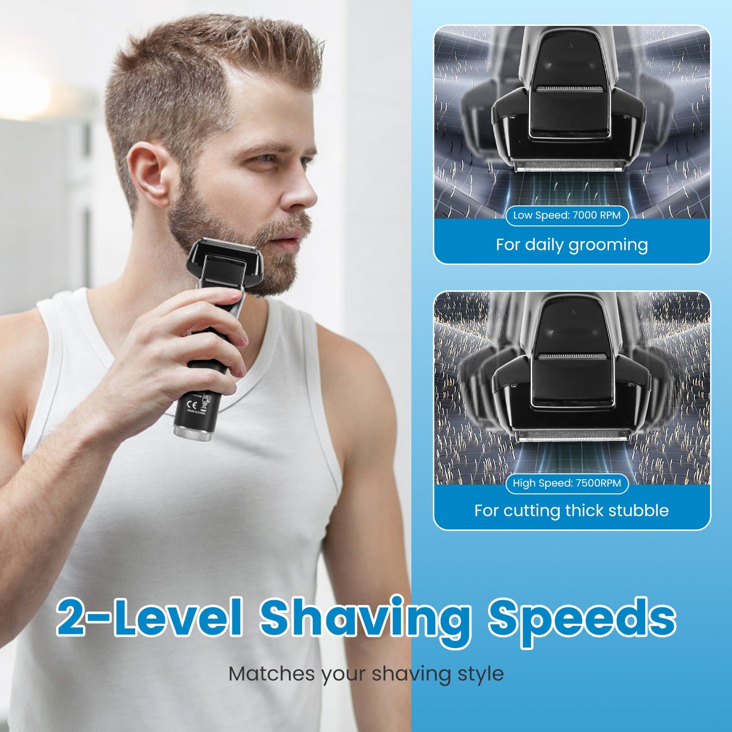 Rasoir électrique 5-Blade pour les hommes Bard à barbe humide et sèche Trimmer P