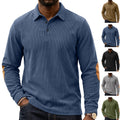 Homme Corduroy Sweatshirt avec une fermeture devant bouton et lapel