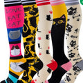 Chaussettes à étirements de calf rayées à coeur