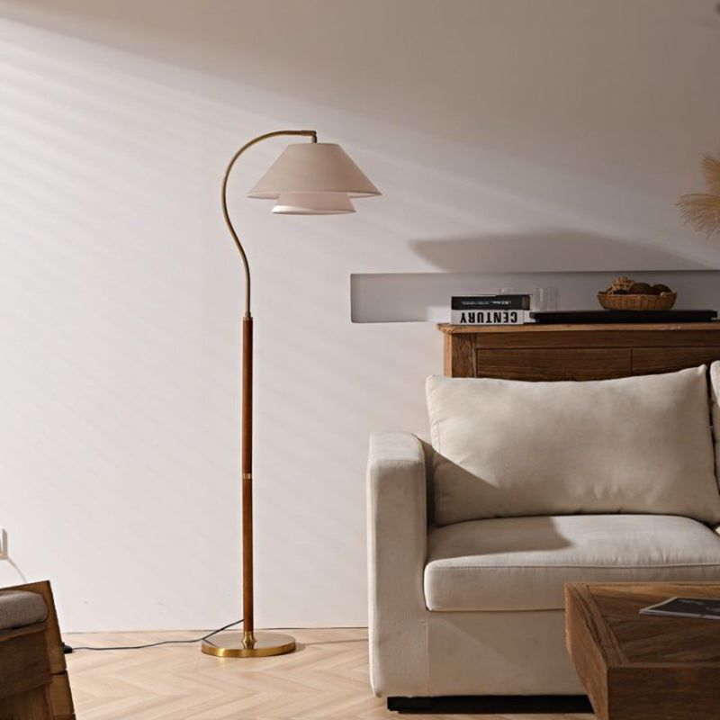Salon et chambre au sol lampe plissée lumière ambiante