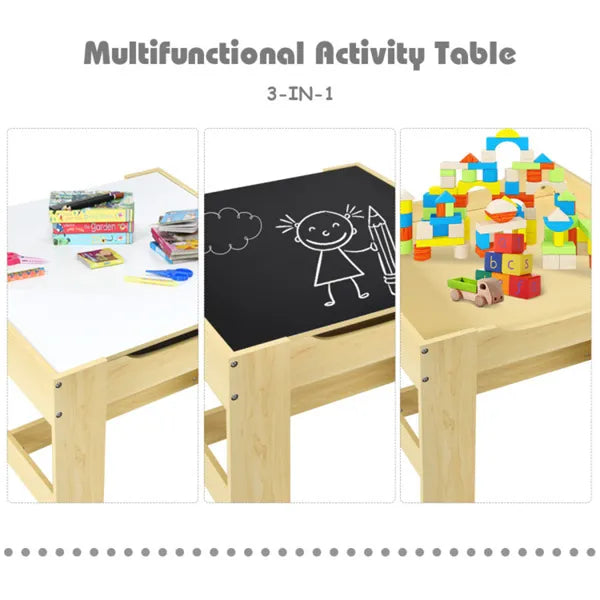 Table d'activités et chaises pour enfants 2-en-1
