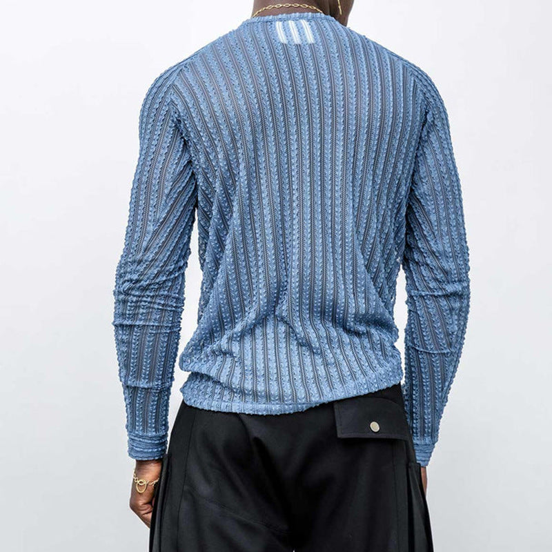 T-shirt à manches longues Texturé d'automne pour hommes
