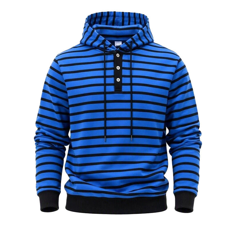 Hoodie rayée avec trois boutons