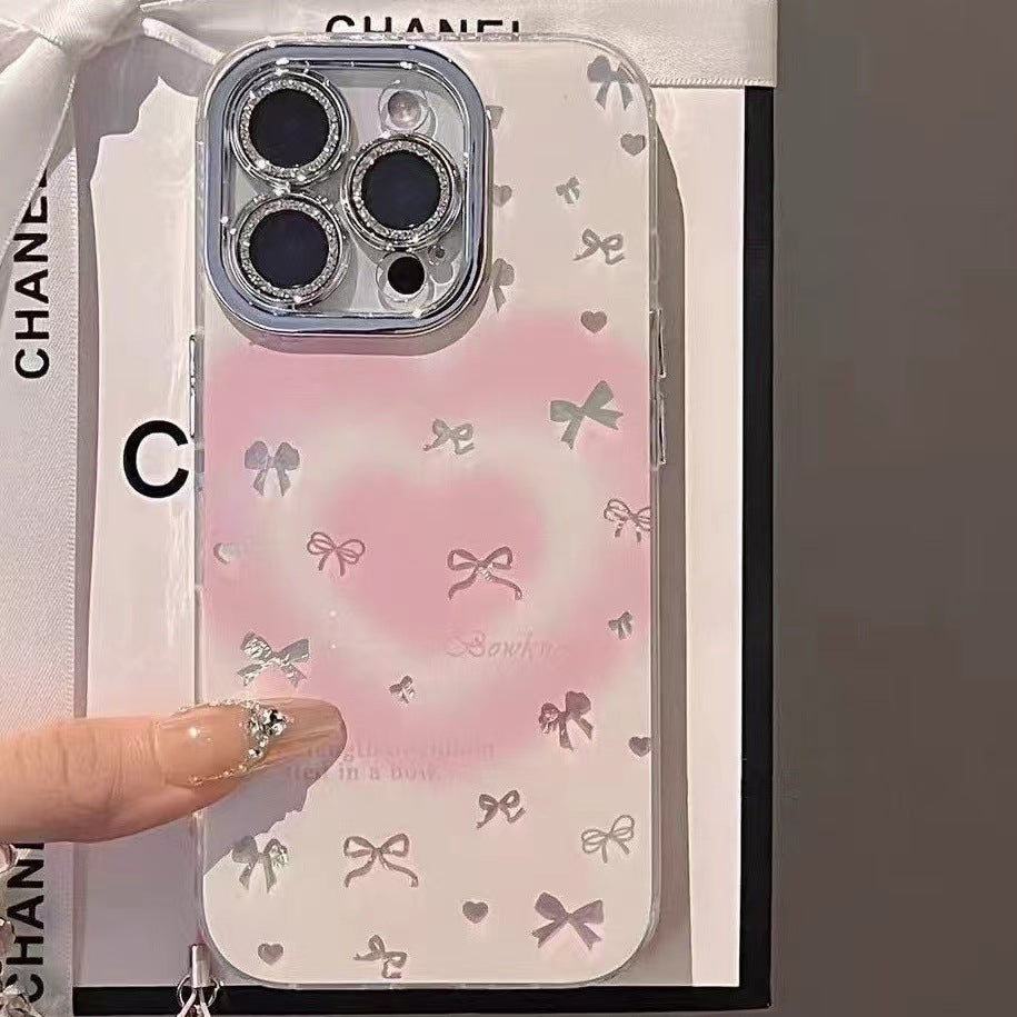 Cas de téléphone brouillé de coeur Bow