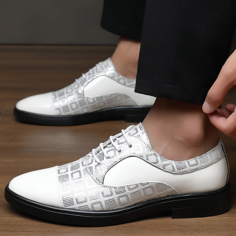 Chaussures en cuir pointu-orteil de style britannique pour hommes