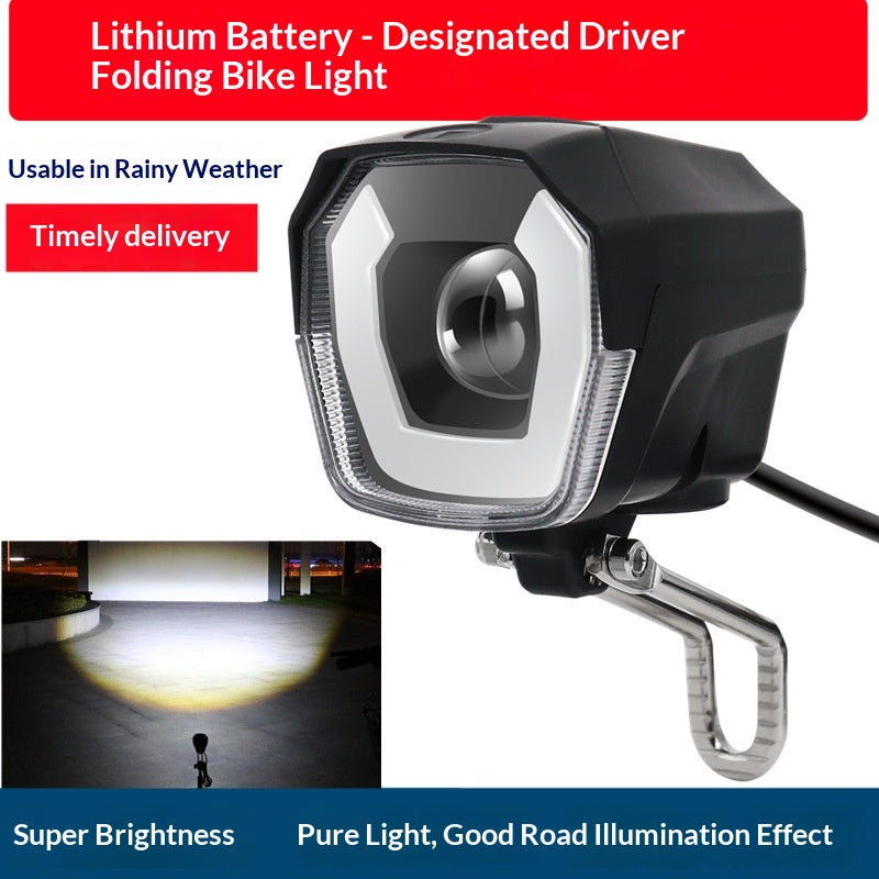 Phare de vélo électrique pliable LED avec corne