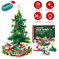 Christmas Tree Building Toy - 701 Pcs With 24-Day Countdown Calendar, 30 LED Warm Lights (USB Powered) - Santa, Ornaments, Snowflake Topper - Educatio