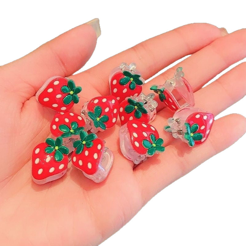 Cerise et fraise Mini Hair Clips Sweet Bang Clipsessentiels pour le lavage quotidien du visage
