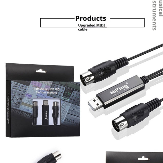 USB to MIDI Cable Electronic Keyboard USB Conversion Line