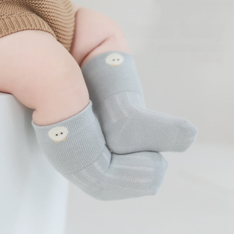Nouveau-né Large bouche Cartoon sans os Tube moyen Chaussettes en coton