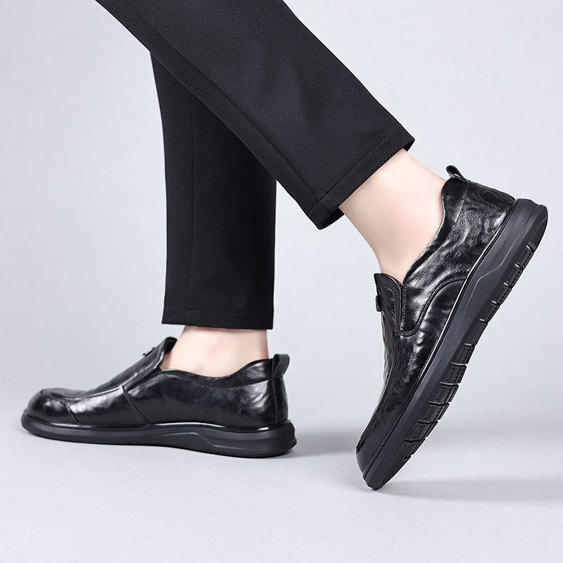 Chaussures de robe en cuir casual d'affaires pleine fleur